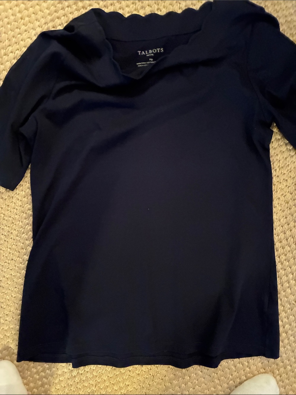 Talbots Navy Short Sleeve Crewneck Top